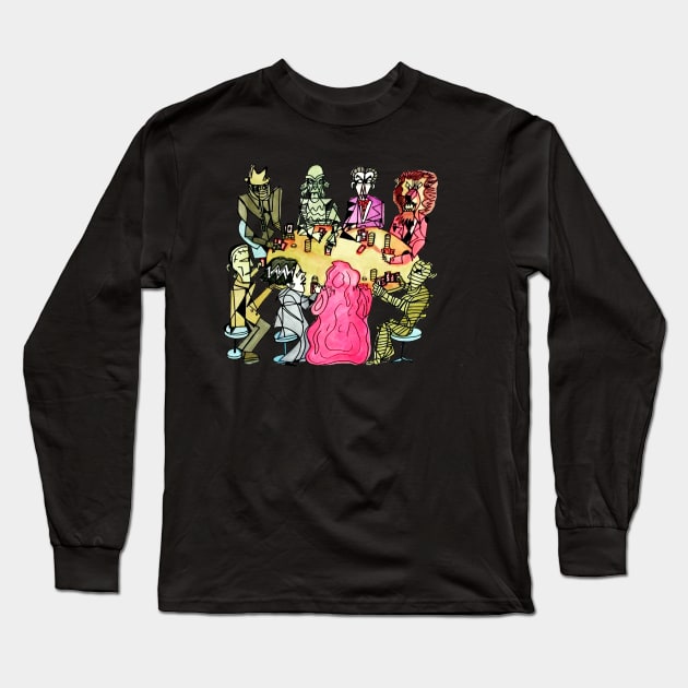 Monsters Playing Cards by Pollux Long Sleeve T-Shirt by WorldofPollux